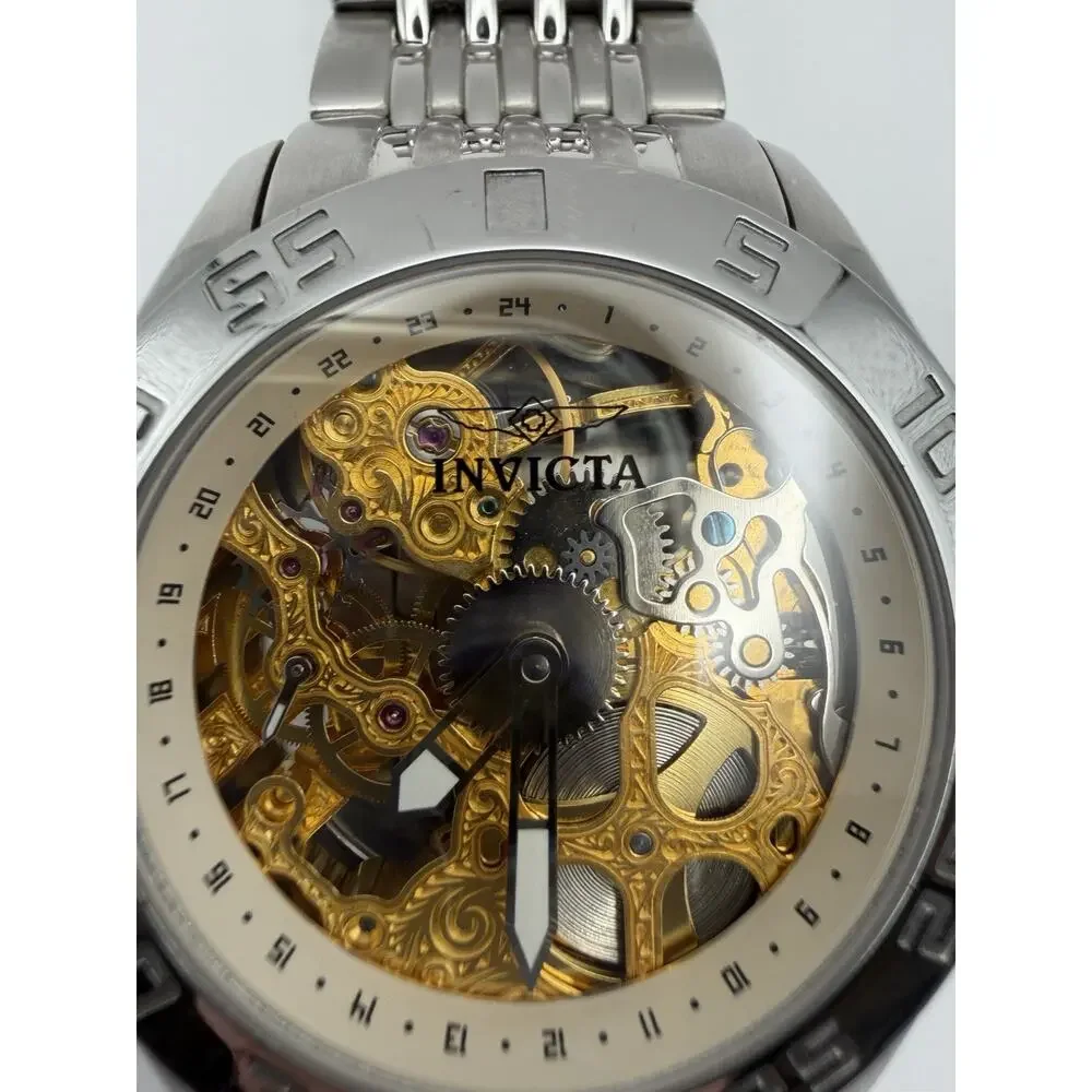 RARE Invicta 5114 Mechanical Skeleton Men's Watch - Discontinued - WORKING